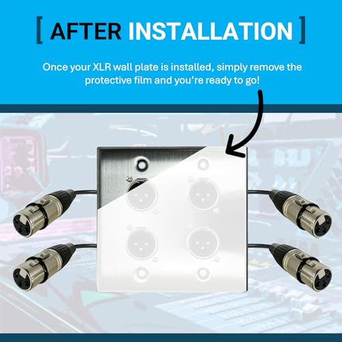 Placa de pared de audio XLR DIYTECH con 4 puertos sin soldadura macho hembra 6