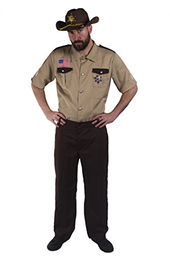 I LOVE FANCY DRESS Déguisement du célèbre shérif Chasseur de Zombie de la série américaine avec la Chemise + Le Pantalon. Ideal pour Les fêtes d'halloween. (Small)
