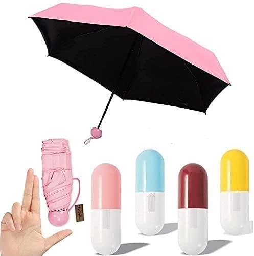 VAGMI Foldable Mini Cute and Small Capsule Design Umbrella with Capsule Case (Multicolor)