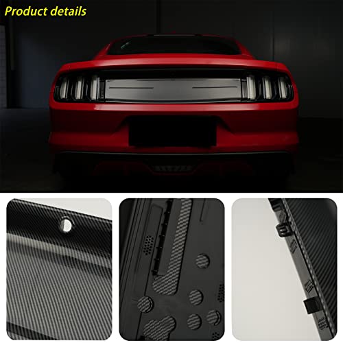 Litmiracle Rear Decklid Panel Trim Compatible With Ford Mustang 2015-2022, Mustang External Accessories Trunk Center Cover Panel Trim (Carbon Fiber Texture With Line) #TOP4
