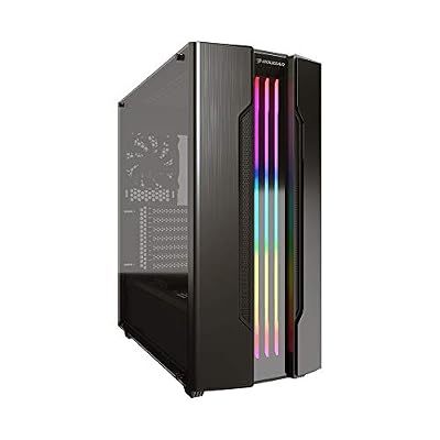 COUGAR Gemini S Iron-Gray/Gemini S IG Mid-Tower with a Full-Sized Tempered Glass Cover and an Integrated ARGB Lighting System That Delivers Everything a Gamer Needs.
