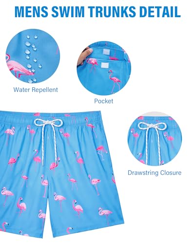 7inch Mens Swim Trunks: 2 in 1 Mesh Lined Quick Dry Stretchy Soft Comfort Pockets Drawstring Sea Beach Pool Surf2