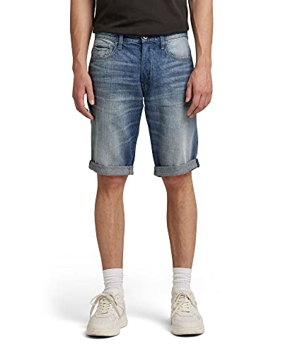 G-Star Raw Shorts 3301 Para Hombre, Azul Medium Aged D07432-8973-071 , 34 G-Star Raw Shorts 3301 Para Hombre, Azul Medium Aged D07432-8973-071 , 34