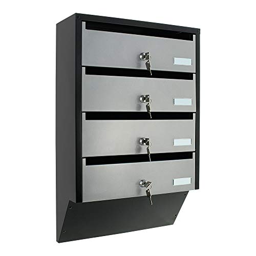 Preisvergleich Produktbild Profirst Briefkastenanlage Quattro silber / schwarz