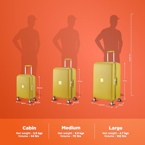 Image of American Tourister Purimax Suitcase with TSA Lock & 8 Wheels Hard Polycarbonate /Trolley Bag for Holiday /Travel Bag for Holiday /Travel Bag with Double Spinner Wheels for Unisex