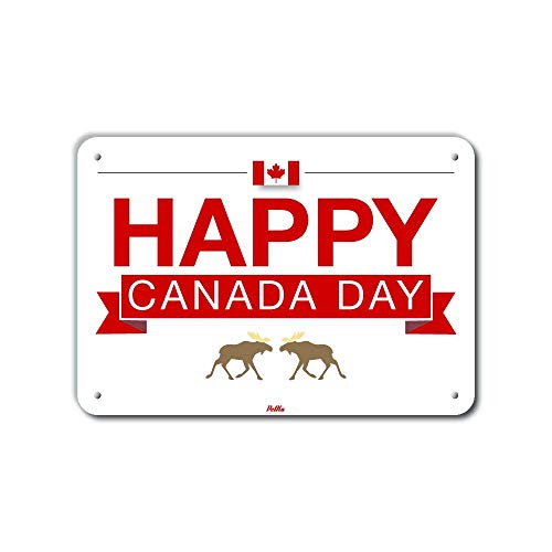 Panneau Happy Canada Day blanc en alu pour célébrer l'esprit canadien