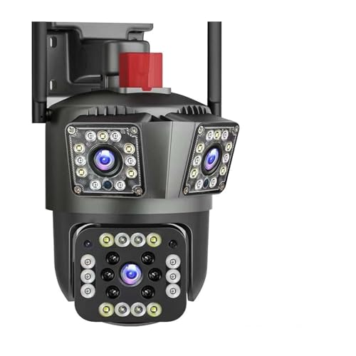 Cámara de seguridad, Cámara de seguridad de 12MP 6K Zoom 8X cámara de vigilancia de tres lentes seguimiento automático cámara IP de 8MP cámara CCTV inalámbrica for hogar inteligente(6K 12MP Add 32G)