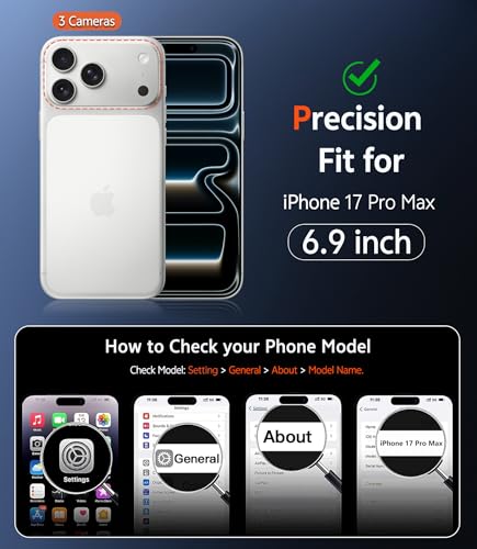 Image of FNTCASE for iPhone 17 Pro-Max Case: Magnetic Phone Cases with Screen Protector Compatible with Magsafe Slim Rugged Shockproof Protective Dual-Tone Design‌ Cell Cover