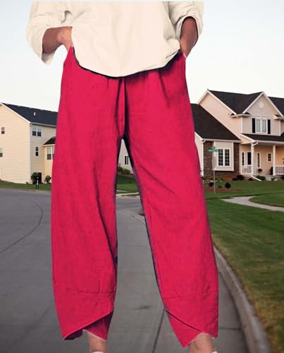 Boho Capri Pants for Women Patterned Printed High Elastic Waist Trousers Wide Leg Loose Pant with Pocket 2025 Summer3