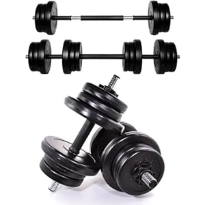 A2Z SPORT® 2 in 1 Halterset 20kg – Verstelbare Halters & Halterstang – Korte Halterset Gewichtshalters Dumbbell Set 20kg met Verbindingsbuis voor Krachttraining