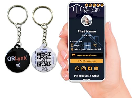 Chaveiro inteligente - Toque ou escaneie c&oacute;digo QR ilimitado - Funciona com iPhone e Android - Sem...
