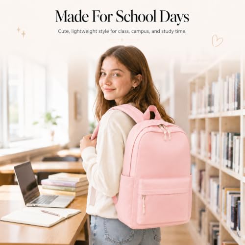 Image of BTOOP School Backpack for Teens Large Corduroy Bookbag Lightweight 15.6 inch Laptop Bag for Girls Women Casual High School College