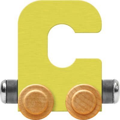 Maple Landmark NameTrain Pastel Letter Car C - Made in USA (Yellow)
