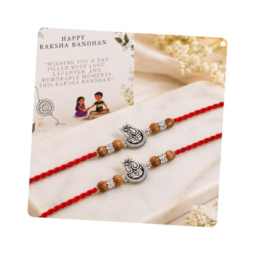 Image of I Jewels Silver Plated Trishul Design Rakhi With Roli Chawal & Rakshabandhan Card for Bro /Brother /Bhai