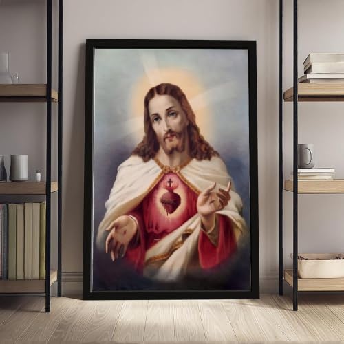 Toile Sacré-Cœur de Jésus pour briser la monotonie d'un mur blanc