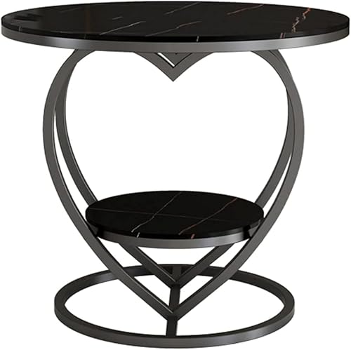 Image of Contemporary Nightstand End Table, Love for End Tables Little Coffee Table Side Table Sofa Corner Table Round Table Bedside Table Bedroom Side Tables in The Living Room (Black)
