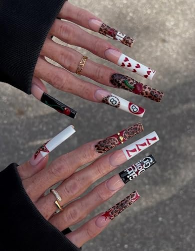 Casino Glam Lucky Symbol Soft Gel Press On Nails, Custom