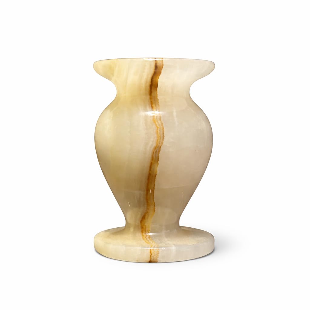 Venktesh Designs Hand-Carved Pure Natural Onyx Vase – Decorative Flower Vase for Home & Office, Elegant Marble-Like Onyx Stone Vase, Luxury Centerpiece Handicraft (Size: 3" X 6") (1)-image-20