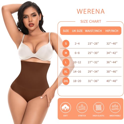 Image of Werena Tummy Control Shapewear Underwear for Women High Waisted Body Shaper Panties Shaping Briefs