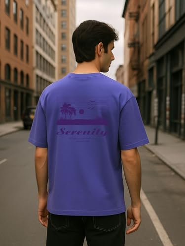 Image of Nobero Men's Oversized Graphic T-Shirt for Men | Soft Cotton | Drop Shoulder Relaxed Fit | Printed Casual Tshirt for Men