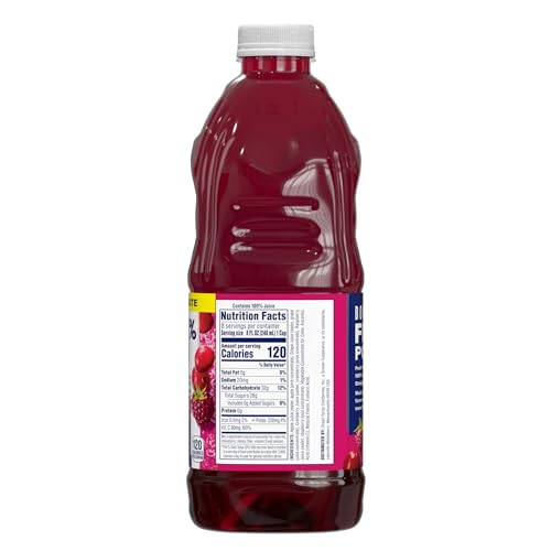 Image of Ocean Spray 100% Juice Cranberry Raspberry Juice Blend, 64 Fl Oz Bottle (Pack of 2)