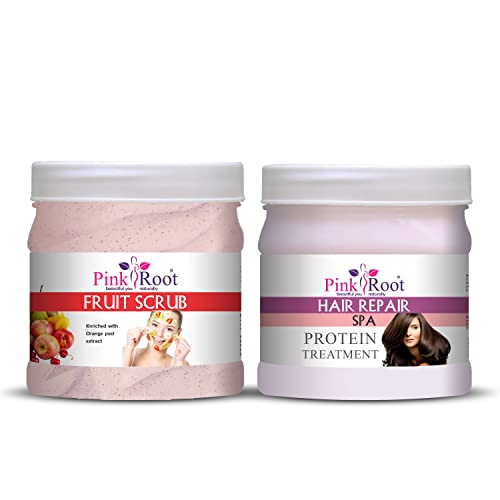 Image of Pink Root Fruit Scrub 500gm with Hair Repair Spa Cream 500gm