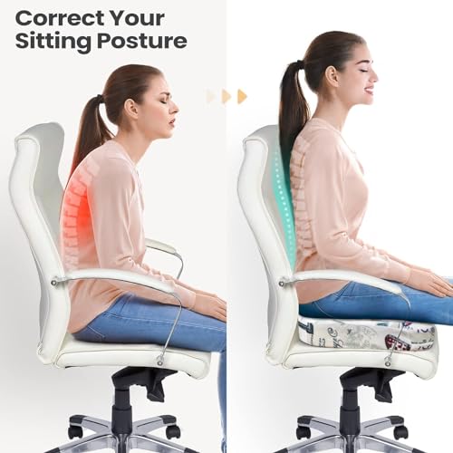 Image of Tailbone Pain Relief Cushion, Memory Foam Seat Cushion for Coccyx Sciatica Pain Pressure Relief Office Desk Chair