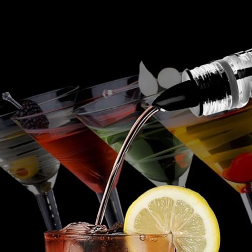 Vertedores de vino de plástico negro con diseño angular para servir de forma precisa sin derrames. 7