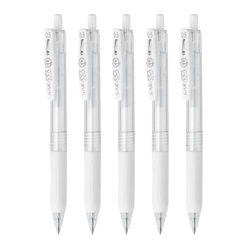 ゼブラ ジェルボールペン サラサクリップ 0.5mm ミルクホワイト 5本セット P-JJ15-MW5-AZ（Amazon）