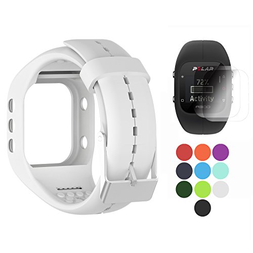 TUSITA Band for Polar A300 - Silicone Replacement Strap Bracelet Wristband with Screen Protector - GPS Smart Watch Accessories