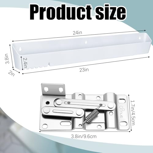 Image of Umigy 2 Pack 24 inch Kitchen Sink Tip Out Tray, False Drawer Front Flip Tray with Hinges & Clips, Sink Sponge Soap Organizer for Kitchen Bathroom, White