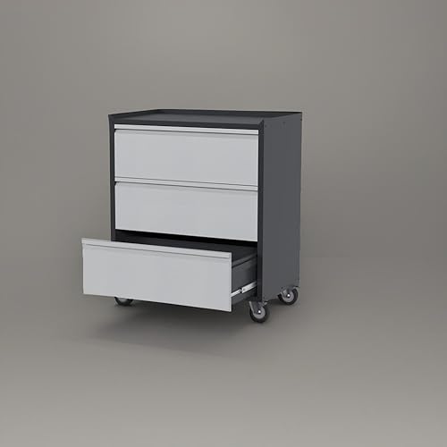 Miniatura 142 de Armario de almacenamiento de metal con tablero de clavijas de 31.5 x 31.5 x 16.5 pulgadas, armario de almacenamiento de acero con cerradura con 5