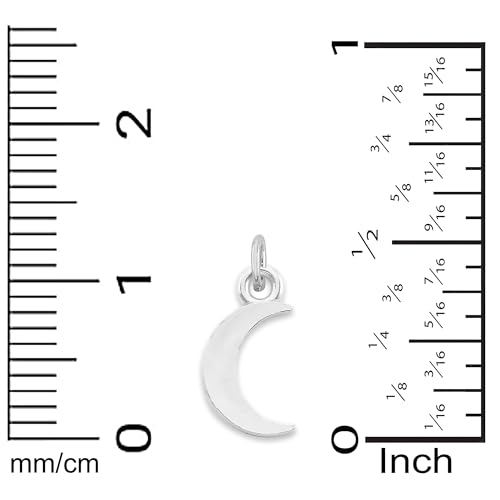 925 Sterling SIlver Cresent Moon Microcharm, Mini Cute Charm Celestial Astrology Jewelry with Clasp4