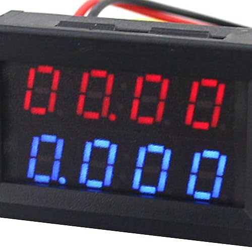 Risegun Digitales Voltmeter und Strommesser, DC 0-200V 10A 4 Ziffern LED-Anzeigebildschirm Multimeter Modul Spannung und Stromprüfer Werkzeug für elektrische Installationsprojekte