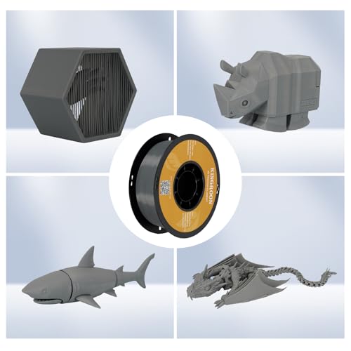 Image of Kingroon PLA 3D Printer Filament, Dimensional Accuracy + /- 0.02 mm, 1kg Spool(2.2lbs), 1.75 mm, 2KG Grey