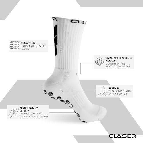 CLASER Grip Socks Soccer - Non Slip Football - Sock Men - Sports Women - Soccer Youth - Antideslizantes - US 6-9 1 2 3 pairs3
