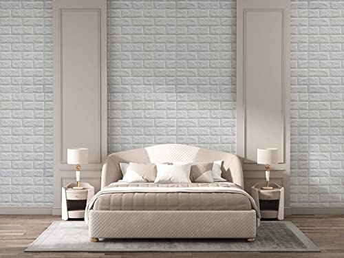 Image of PE Foam Brick Wall Stickers DIY Self Adhesive 3D Brick Design Wall Panels Peel and Stick Wallpaper Anti fouling Wall Tiles for Home Decor(77cmX70cm, Approx 5.8SqFt) (Pack of 15)