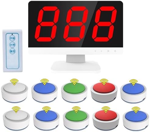 Interactive Wireless Quiz Game with 10 Buzzers & Remote Control - Perfects for Game Shows, Educational Activities, and Fun Group Events