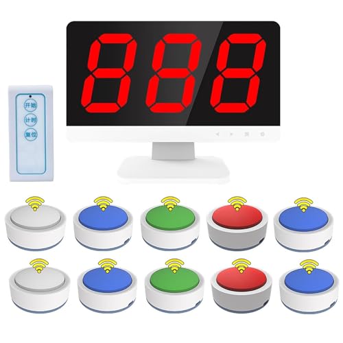 Interactive Wireless Quiz Game with 10 Buzzers & Remote Control - Perfects for Game Shows, Educational Activities, and Fun Group Events