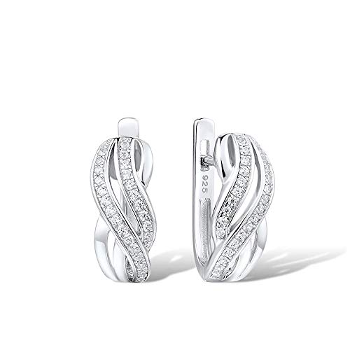 Boucles d'oreilles en argent pour femmes en blanc pur d'une grande elegance