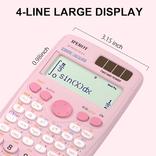Pink Scientific Calculator with 417 Functions for High School and College Students