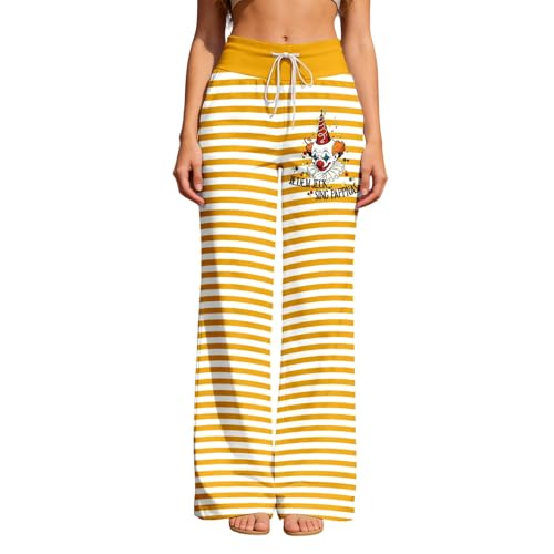 Pantalones de chándal para mujer, color rojo y blanco, a rayas, para carnaval, cómodos, cintura elástica, pantalones de algodón, leggings para mujer, pantalones hippie, piernas anchas, pantalones