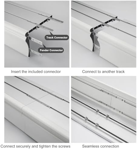 Heavy Duty Dual Track Pelmet Box - 3-in-1 Ceiling/Wall Mount Room Divider Curtain Rail for Living Room, Bedroom, Hotel, Villa - 140cm (4.59ft) - White