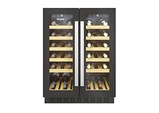 Candy - CCVB 60D/1, Cantinetta vino integrabile, 38 bottiglie, anti-UV, compressore antivibrazioni, luce LED interna, 39 dBA, nero