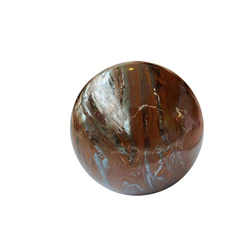 Image of Shubhanjali Healing Crystal Stone Sphere Vastu Natural Tiger Eye Crystal Sphere Ball Crystal Tiger Eye Stone Sphere for Home Decor Showpieces Table Decor Meditation 650-700 Gm