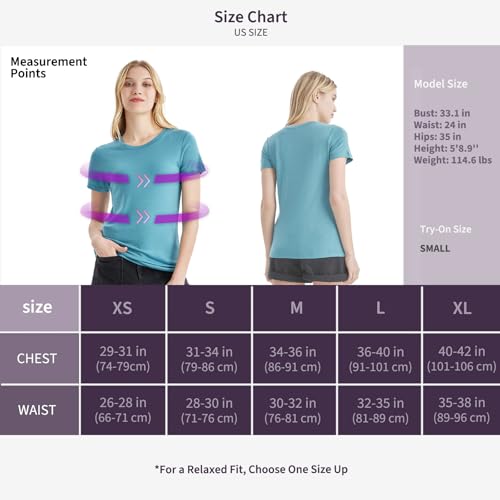 Merino Protect 100% Merino Wełna T-Shirt Damski Z Okrągłym Dekoltem Krótki Rękaw Odzież Podstawowa Antyodorowa Nadająca Się Do Podróży I Trekkingu T-Shirt