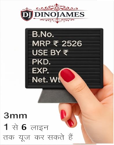 Image of Dinojames Mini Batch Coding Machine /Printer - 3mm Small Grooved Letters, 6 Lines, 60x40mm Printing Area - Compact & Heavy-Duty Use