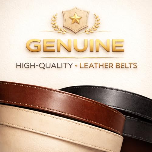 Image of Genuine Italian Leather Reversible Belt Strap Only for Men | No Hole | Without Buckle | Adjustable Cut-to-Fit | Black & Brown | 1.3 Inches Wide