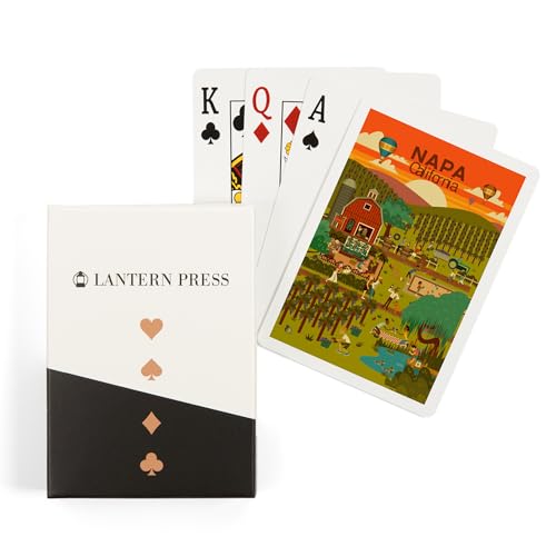 Lantern Press Napa California, Geométrico, 52 Cartas Poker