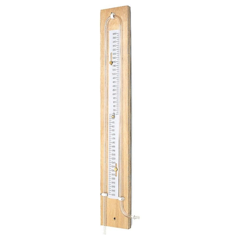 Manometro a U a colonna d’acqua scala 60 mbar con base in legno e tubo plexiglass